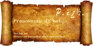 Presovszky Ábel névjegykártya